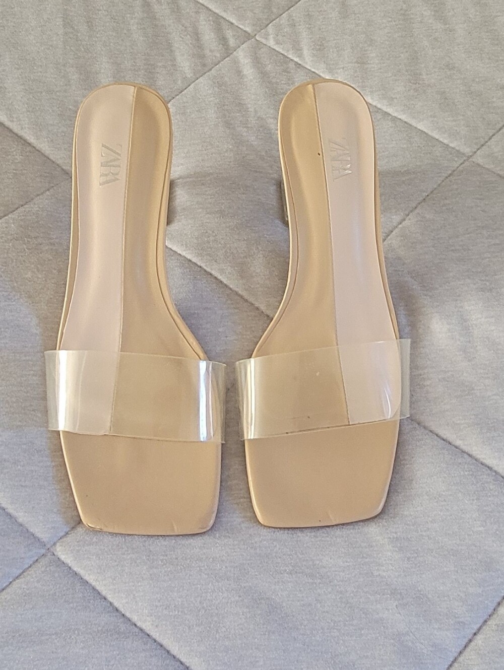 Zara Clear Vinyl Block Heel Mules - Picture 3 of 6
